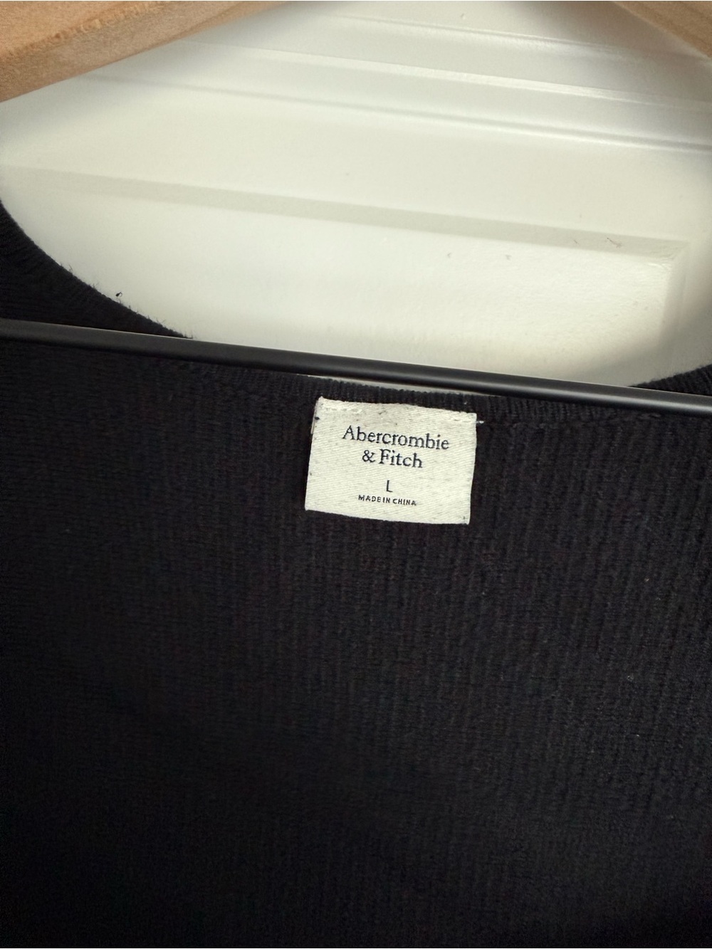 Abercrombie & Fitch Black Ribbed Square-Neck Long Sleeve Top - Picture 2 of 2